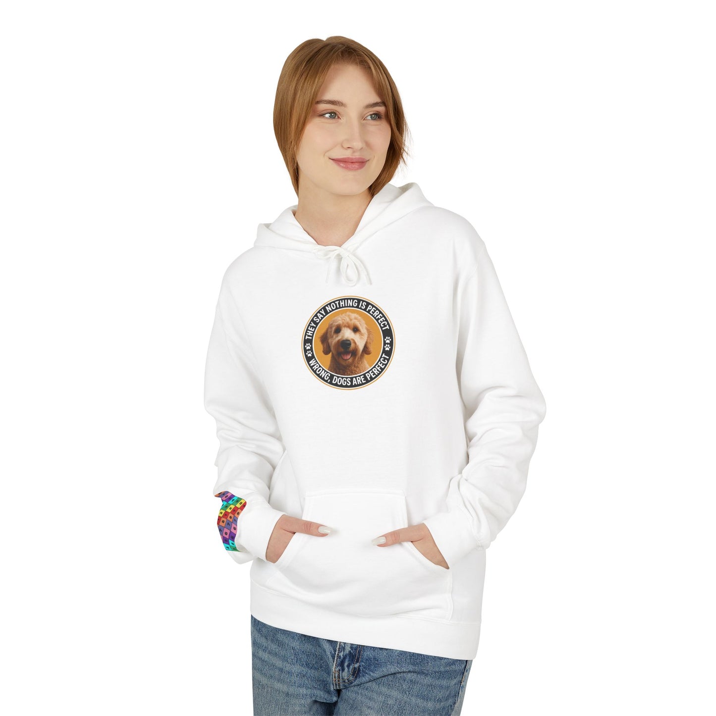"Dogs are Perfect" Golden Doodle Edition. Unisex Fleece Hoodie