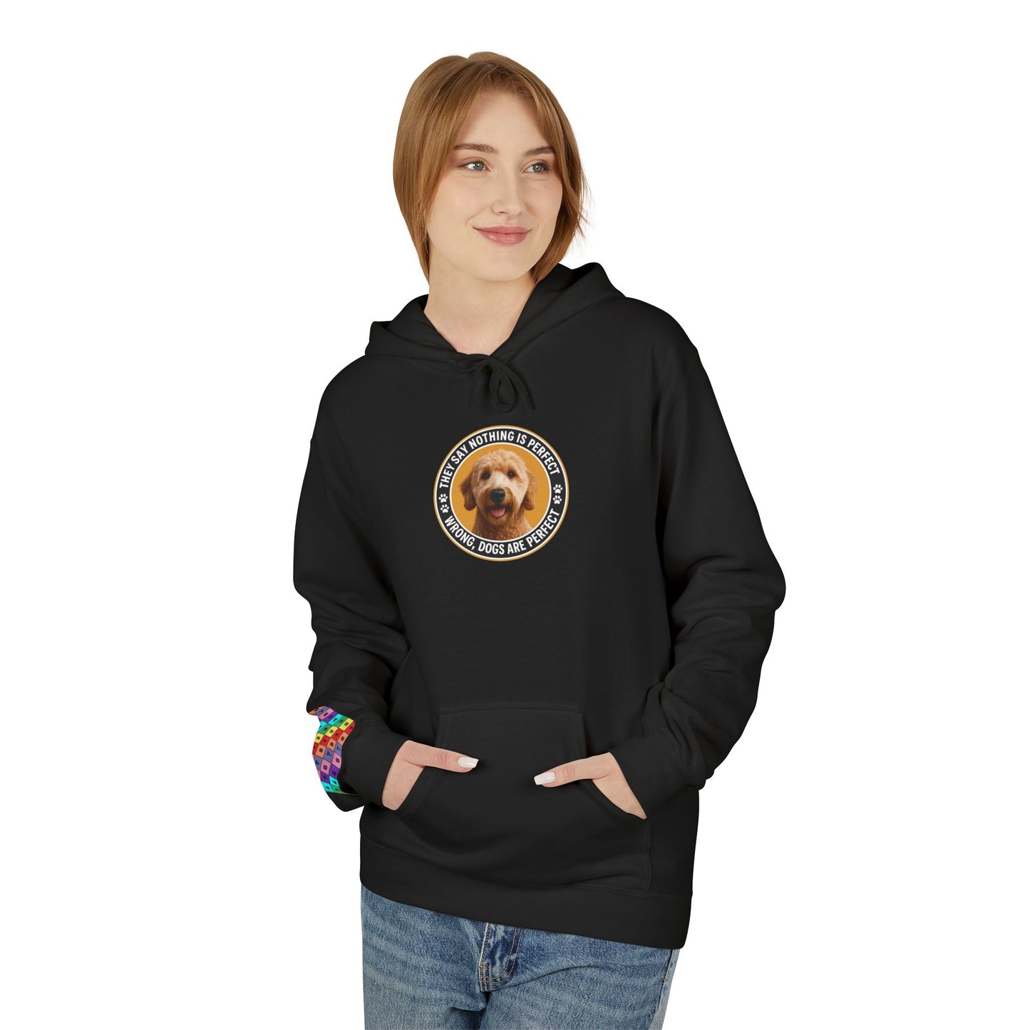 "Dogs are Perfect" Golden Doodle Edition. Unisex Fleece Hoodie