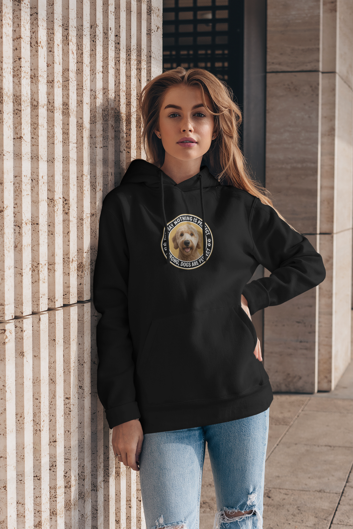 "Dogs are Perfect" Golden Doodle Edition. Unisex Fleece Hoodie