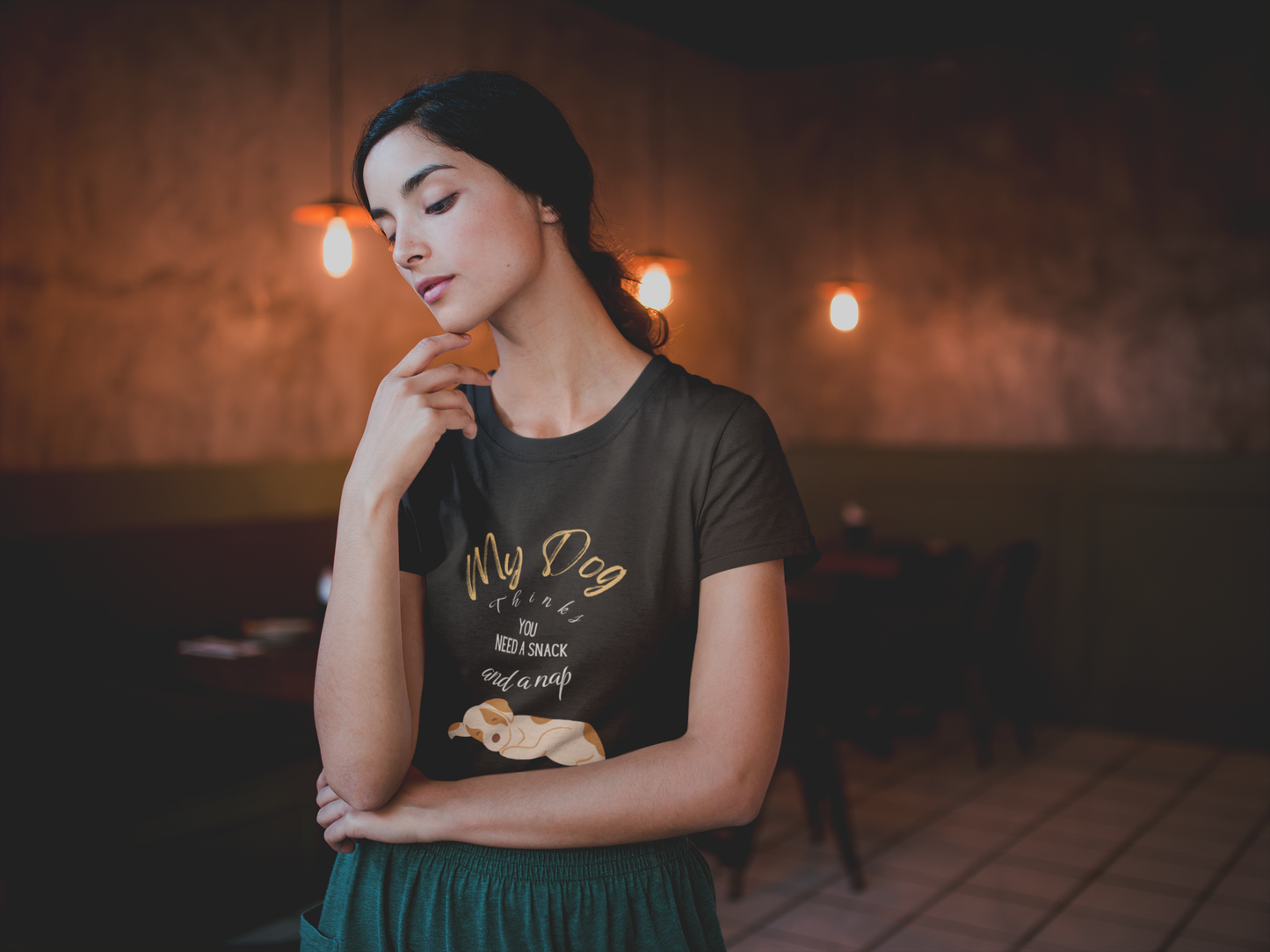 "My dog thinks you need a snack and a nap"  Snack First. Nap Second. Dog’s Orders. Soft Style T-Shirt for Chill Vibes