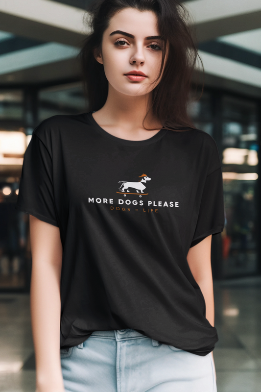 "More dogs please"  Unisex Softstyle T-Shirt