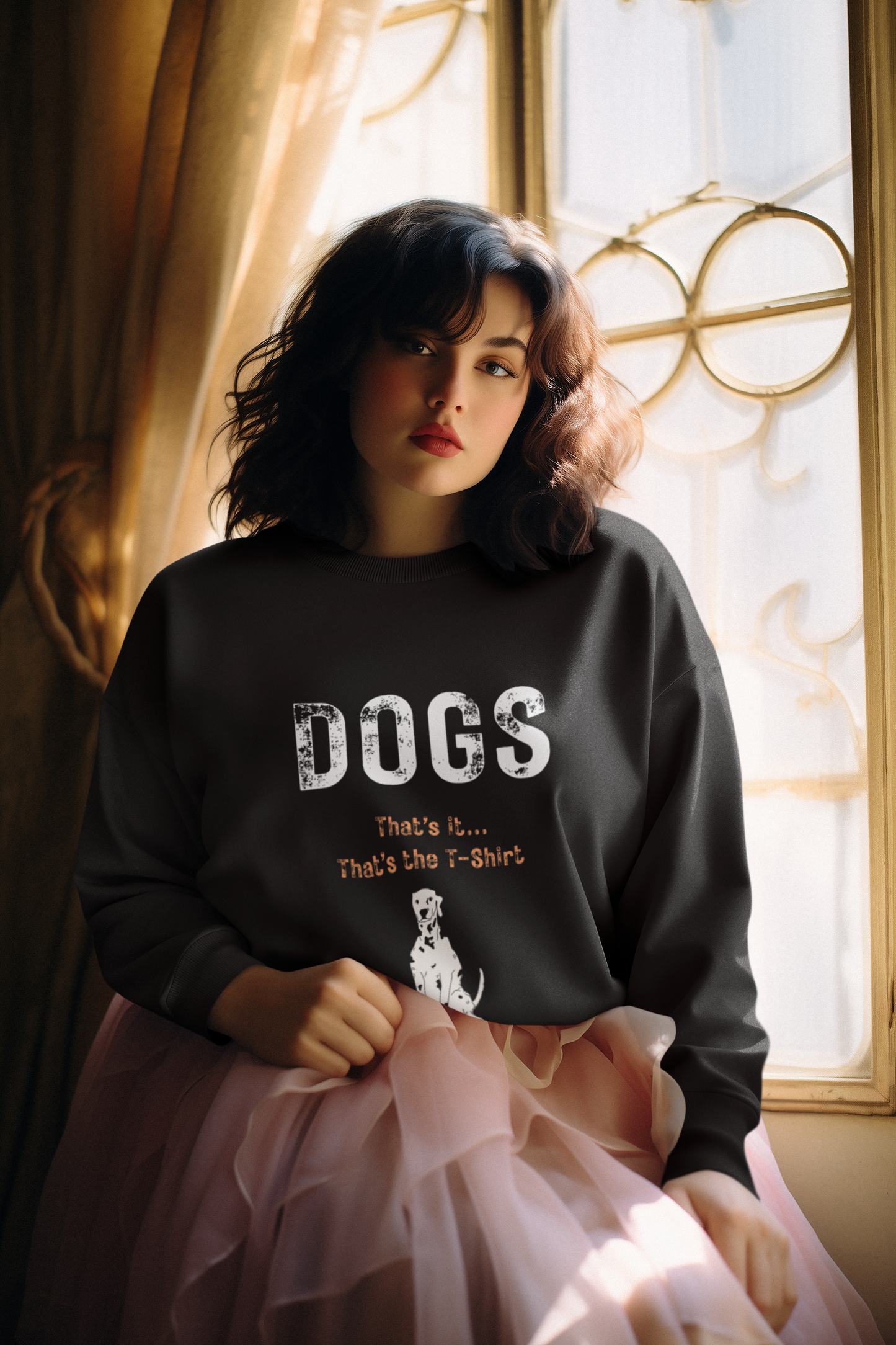 "Dogs.. That's it.  That's the T-shirt"  Dogs. That’s All We Need. Ultra-Soft Unisex Crewneck Sweatshirt for Every Dog Lover