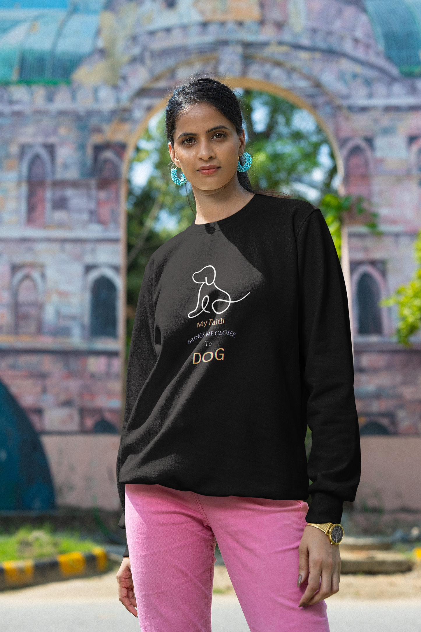 Divinely Guided. Dog-Approved. Comfortable Unisex Crewneck Sweatshirt for the Faithful