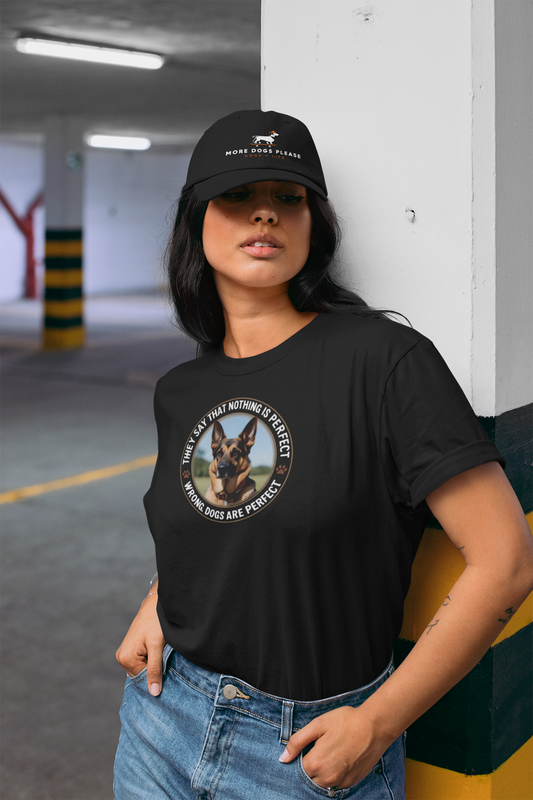 "Dogs Are Perfect" – German Shepherd edition Softsyle T-Shirt (black)