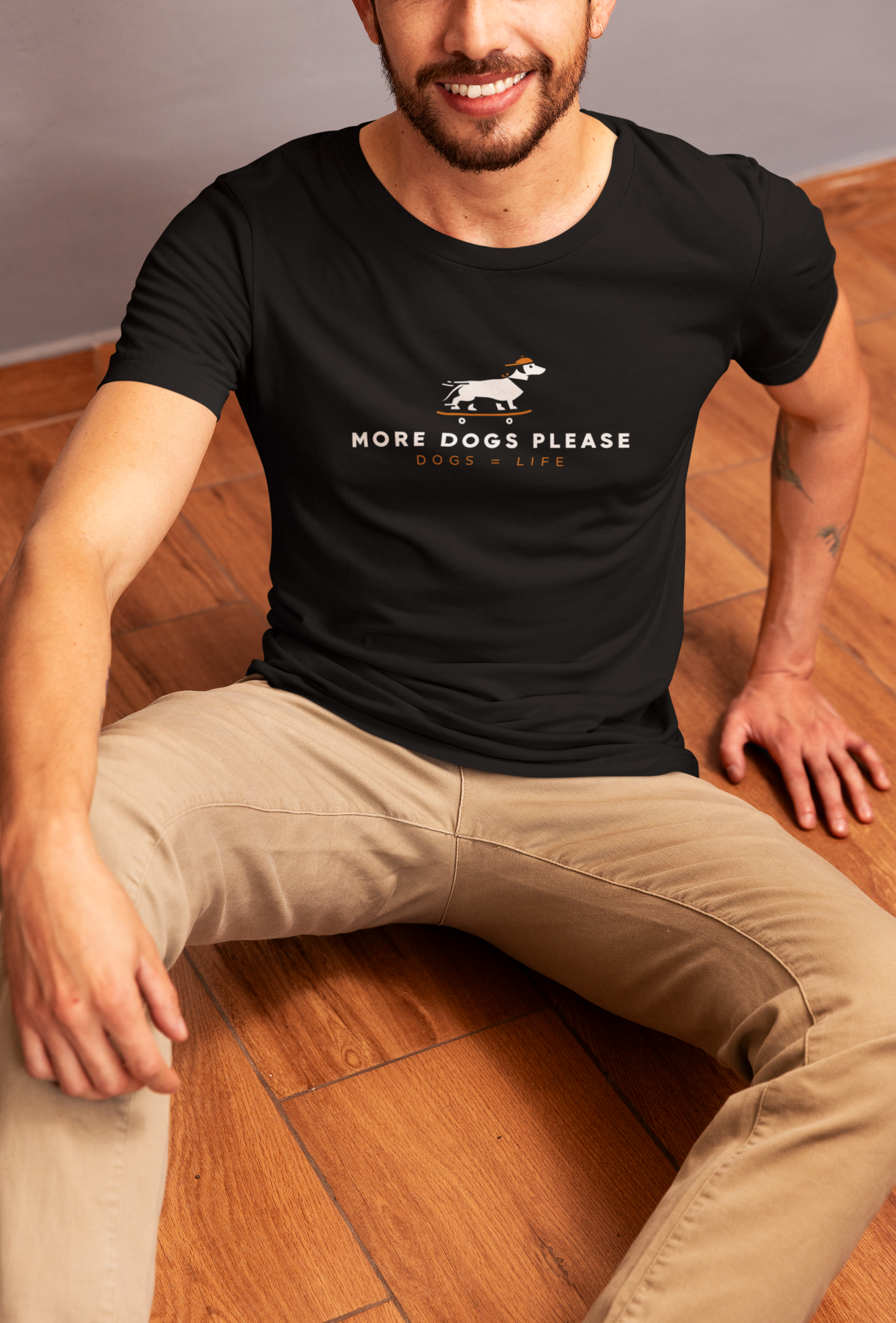 Fantasy dog angel - Dog Lover's Lightweight fitted mens T