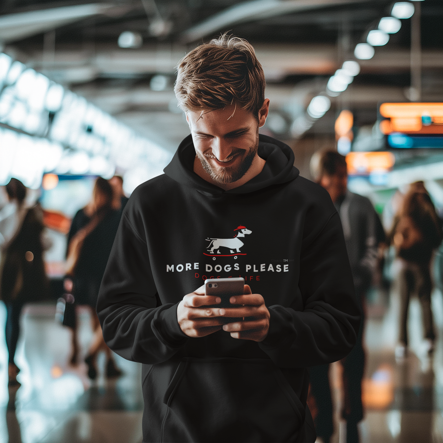 "More dogs please" Unisex fleece hoodie. Pet Lover Gift