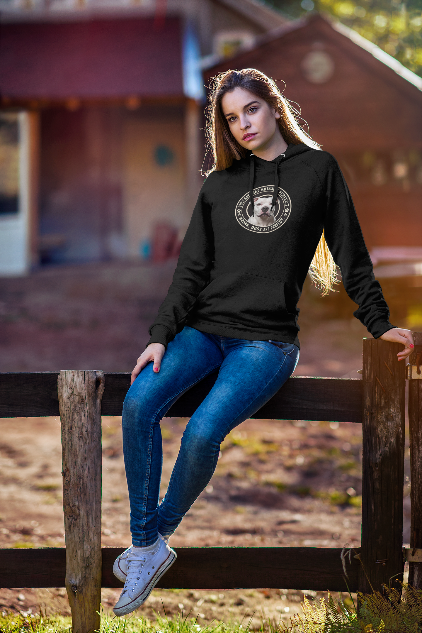 "Dogs Are Perfect" – Pitbull Edition 🐶🚀 Unisex fleece Hoodie