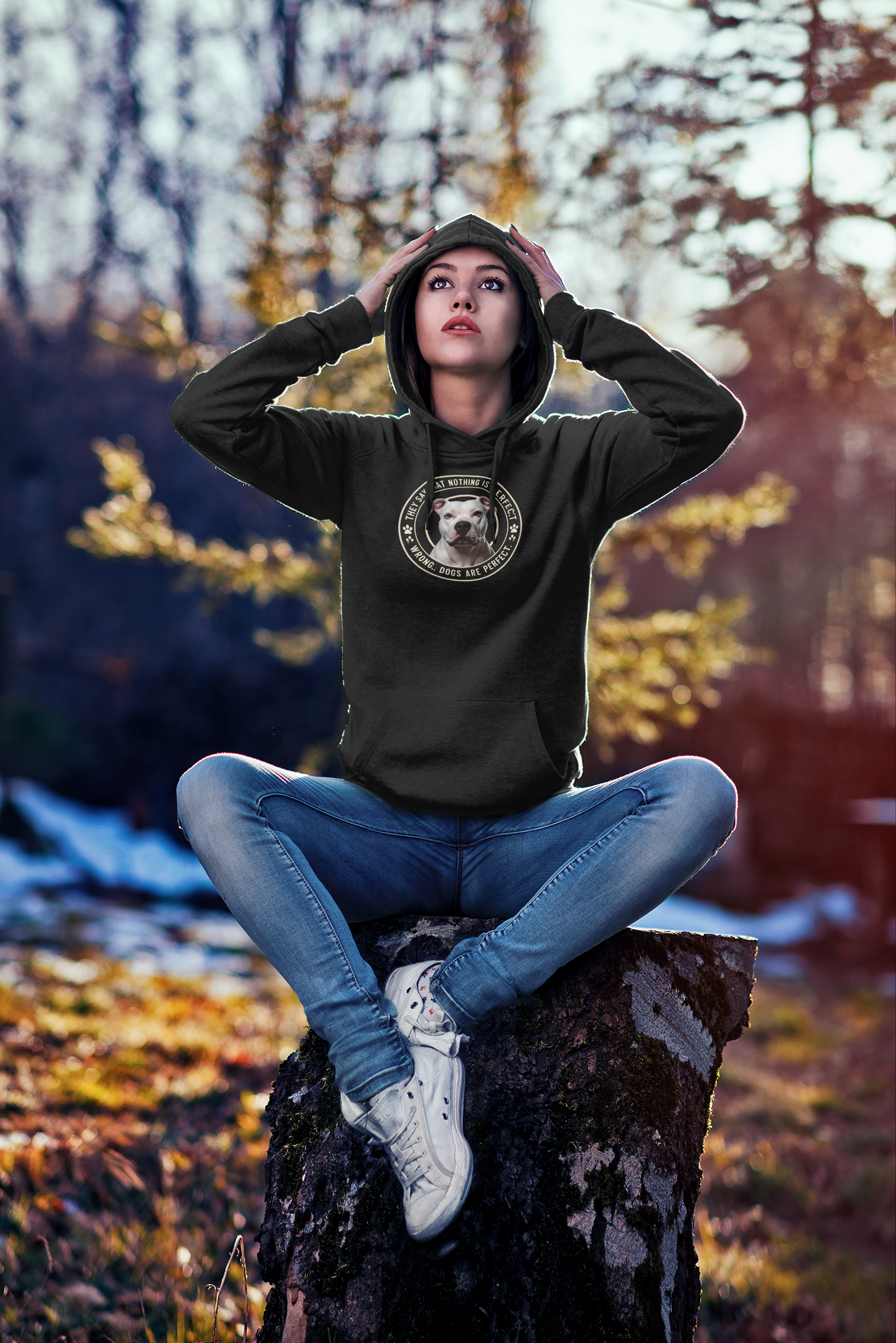 "Dogs Are Perfect" – Pitbull Edition 🐶🚀 Unisex fleece Hoodie